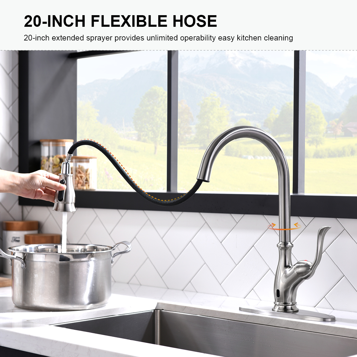 Torneira de água automática de alto padrão com sensor de torneira de cozinha mais vendida
