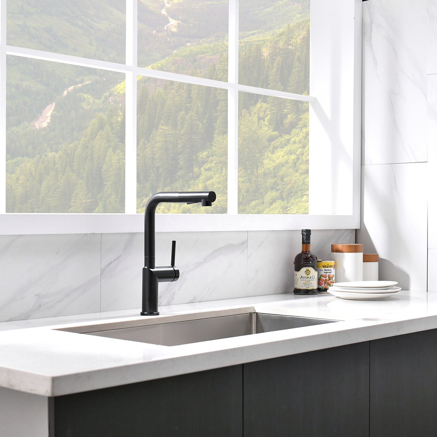 Torneira contemporânea pia de cozinha torneiras de água novo design moderno torneira de cozinha removível