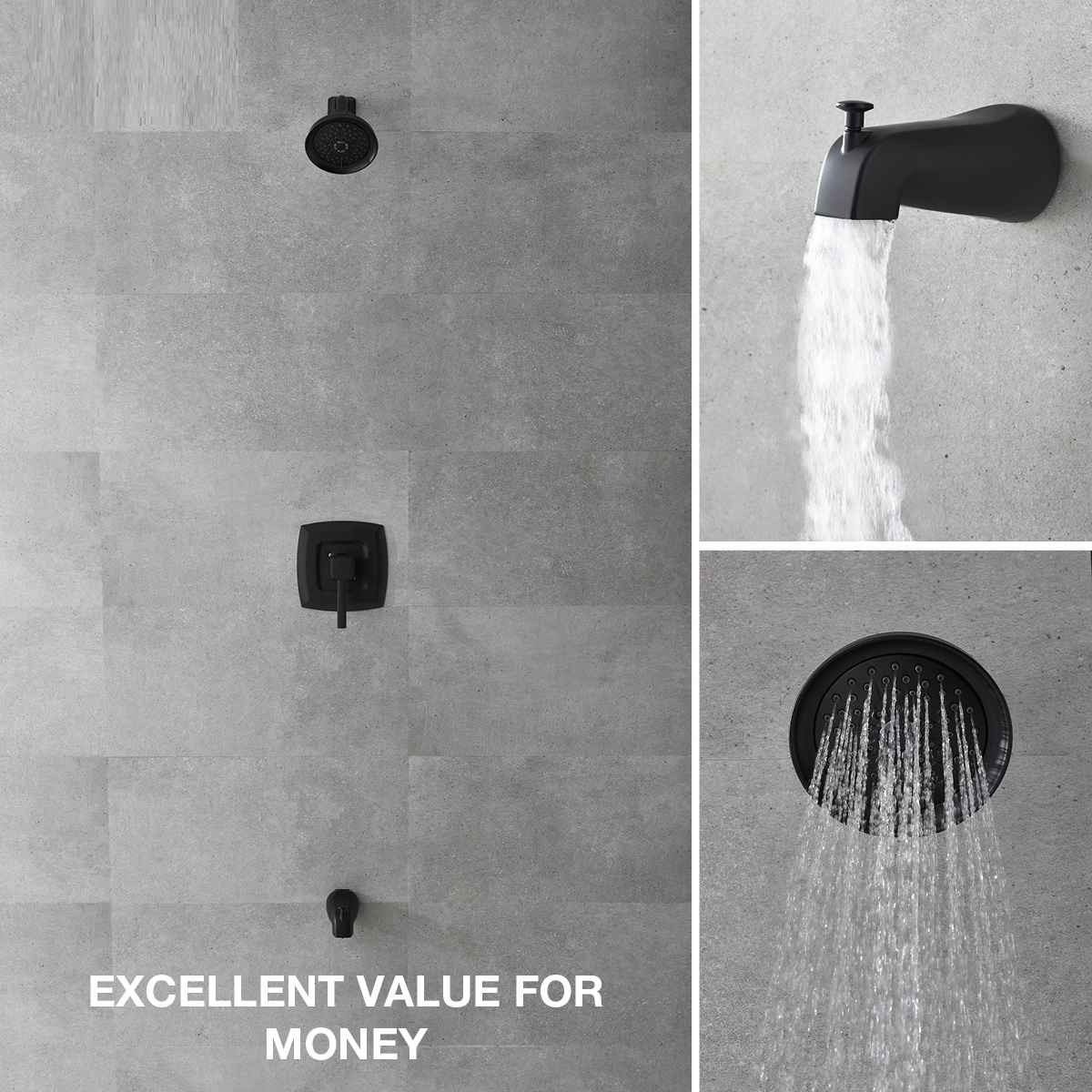 Favorável Durável Preto Clássico Moderno Banheiro 5 Maneiras Torneira Banheira de Chuveiro Conjunto de Banho e Chuveiro