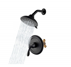 Conjunto de torneiras de chuveiro pretas embutidas embutidas para chuveiros